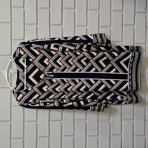 JM Collection Boho Vibes Gold Embellished Chain Detail Tunic. Size 3X NWOT